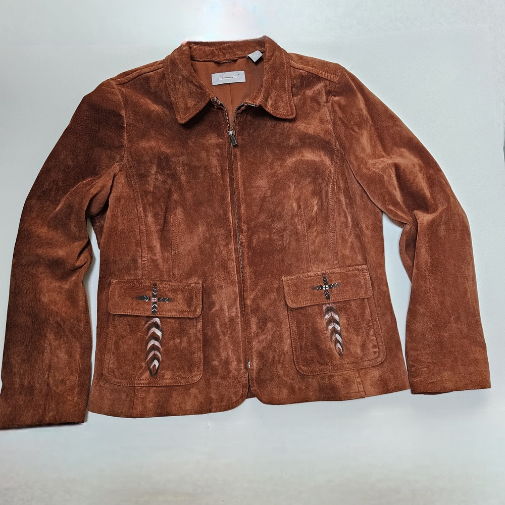Women's Brown Suede Jacket Upcycled Sz XL
